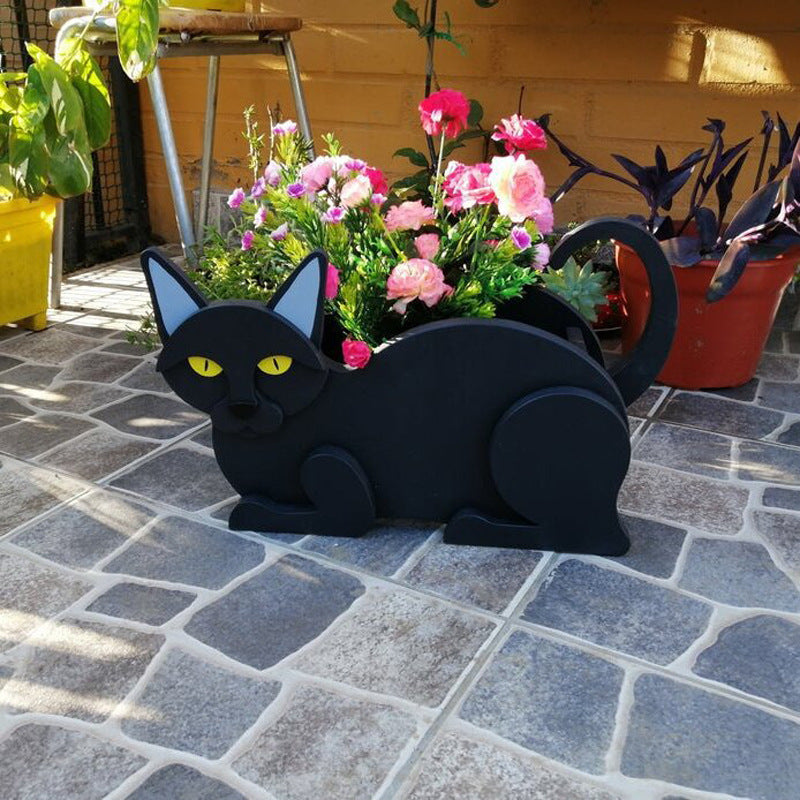 Garden Art Craft Decoration Animal Cat Flowerpot