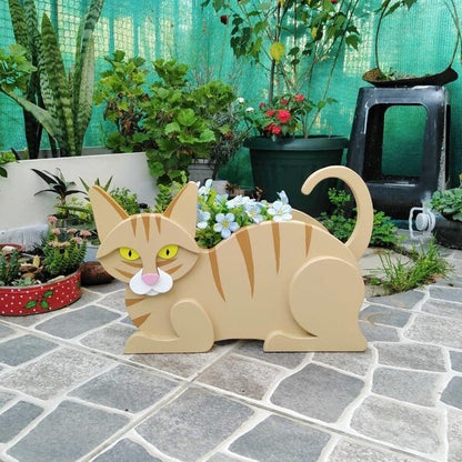 Garden Art Craft Decoration Animal Cat Flowerpot