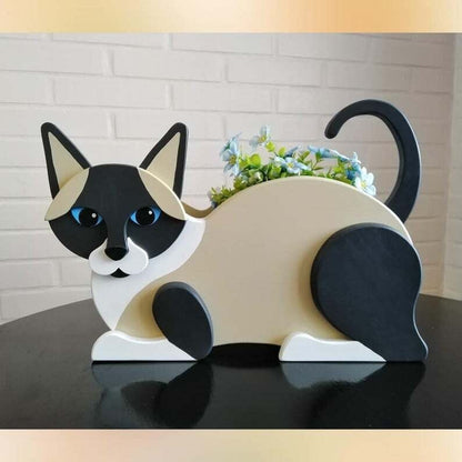 Garden Art Craft Decoration Animal Cat Flowerpot